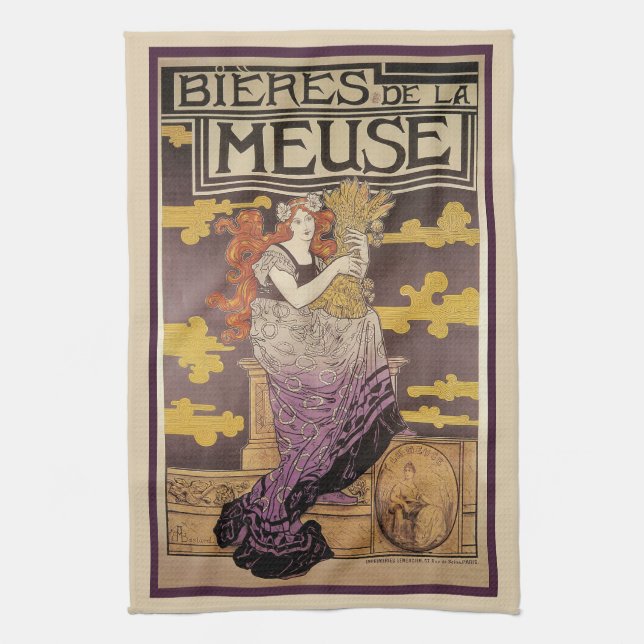 Biere de la Meuse von Marc Auguste Bastard Geschirrtuch (Vertikal)