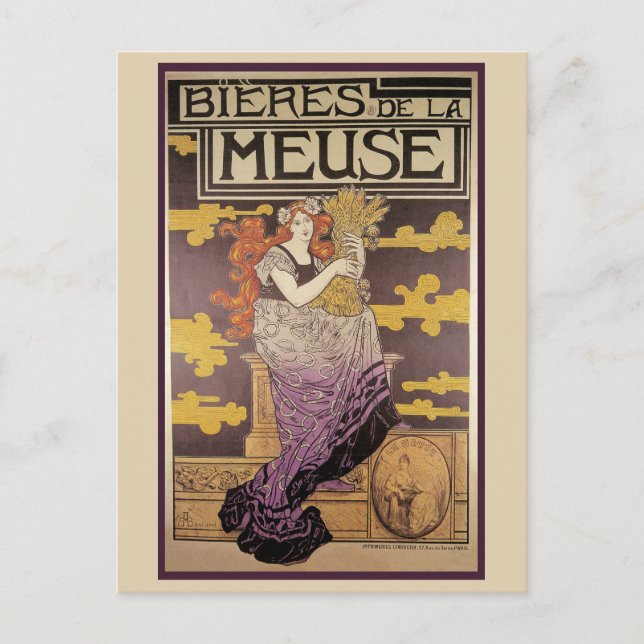 Biere de la Meuse von Marc Auguste Bastard Postkarte (Vorderseite)