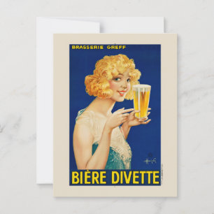 Biere Divette Vintage Poster 1929 Postkarte