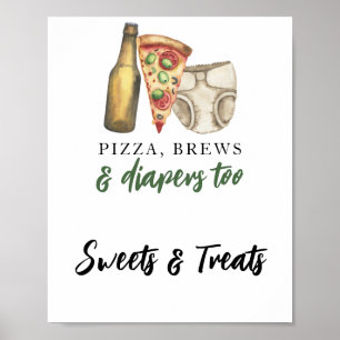 Biere und Windeln - Süßigkeiten und Leckereien Bab Poster