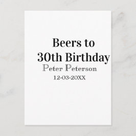 Biere zum 30. Geburtstag Name Datum Mann stilvollE Postkarte