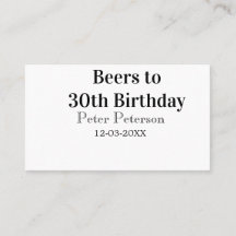 Biere zum 30. Geburtstag Name Datum Mann stilvollE
