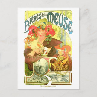 Bières de la Meuse, Alphonse Mucha Postkarte