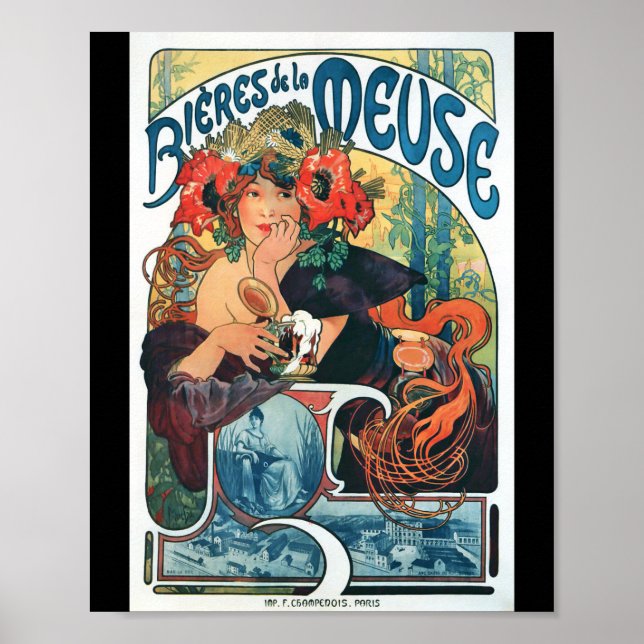 Bieres de la Meuse, Mucha Poster (Vorne)