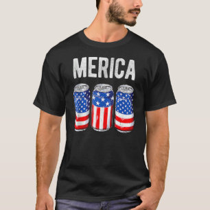 Bierfahne 4. Juli Männer Frauen Merica uns T-Shirt
