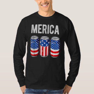 Bierfahne 4. Juli Männer Frauen Merica uns T-Shirt