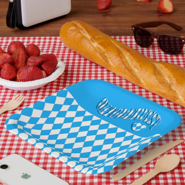 Bierfestival Bayerisches Flaggenmuster Oktoberfest Pappteller (Picknick)