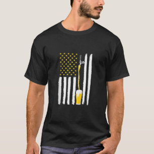 Bierflagge Bierbrauer Amerikanische Flagge USA 4.  T-Shirt