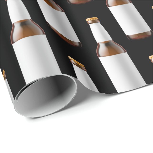 Bierflasche auf schwarz geschenkpapier (Rolleneckpunkt)