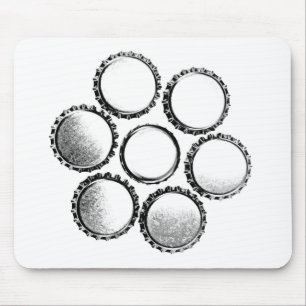 Bierflasche bedeckt Blume mit einer Kappe Mousepad