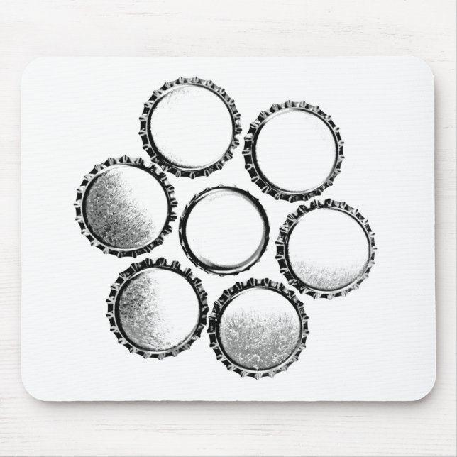 Bierflasche bedeckt Blume mit einer Kappe Mousepad (Vorne)