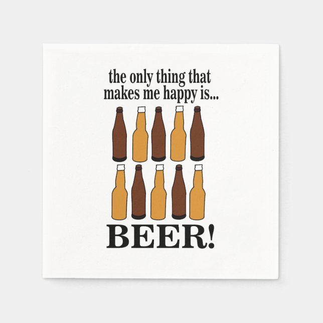 Bierflasche Funny Beer Party Serviette (Vorderseite)