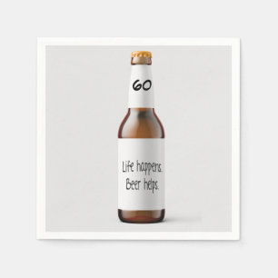 Bierflasche für 60. Geburtstagsparty Serviette