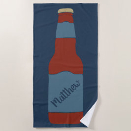 Bierflasche Grafik Personalisiert Strandtuch