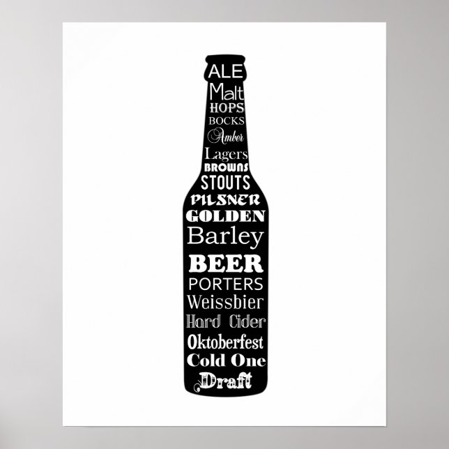 Bierflasche oder Plakat mit Bierbezeichnungen (Vorne)