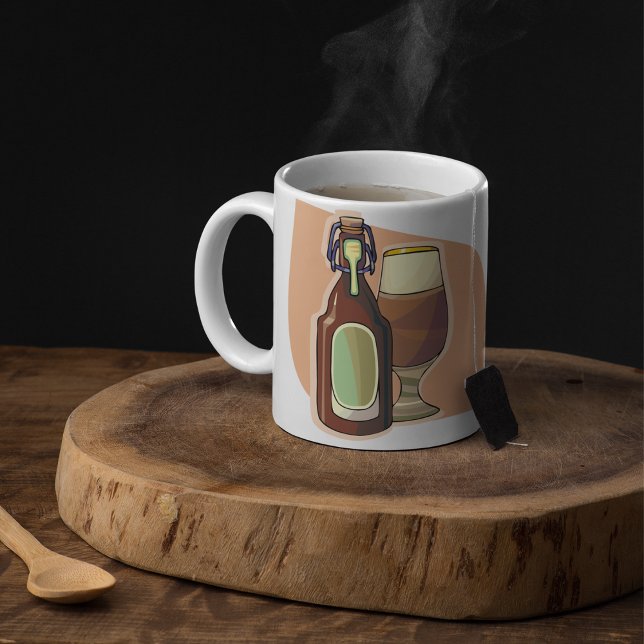 Bierflasche und Glas Rustikale Brauerei Kaffeetasse (Von Creator hochgeladen)