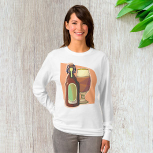 Bierflasche und Glas Rustikale Brauerei T-Shirt