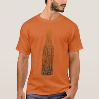 Bierflasche Word Art T T-Shirt