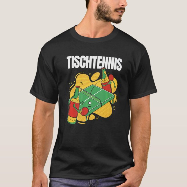 Bierflaschen mit Tischtennis-Biertisch 10 T-Shirt (Vorderseite)