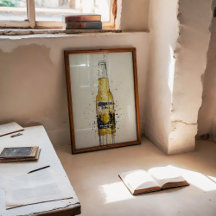 Bierflaschen-Wandkunst-Druck 'No Lime'