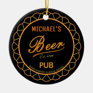 Bierflaschenkappen-Pub Keramik Ornament