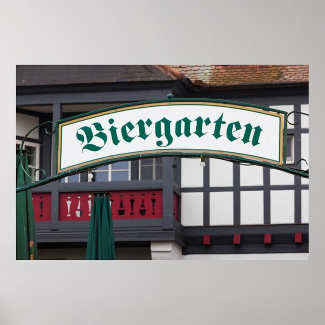 Biergarten-Schild, Deutschland Poster (Vorne)