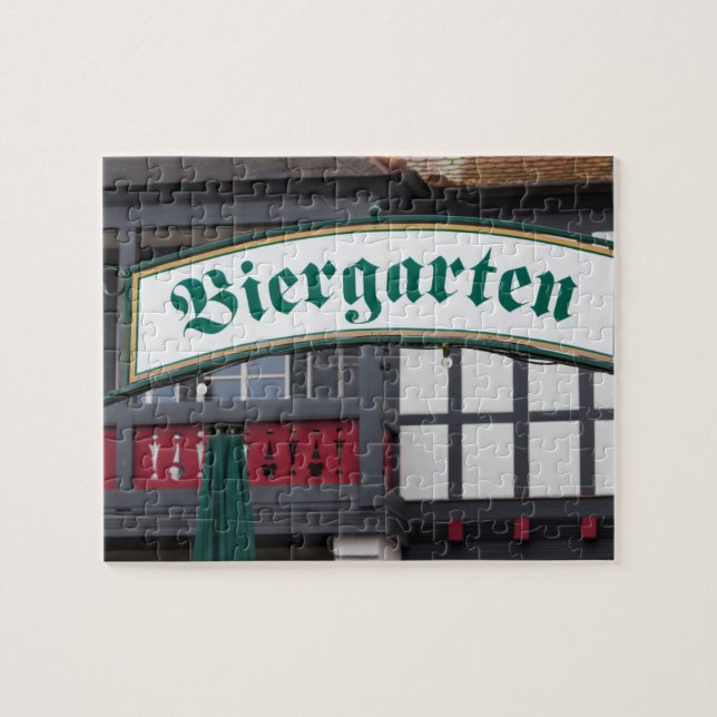 Biergarten-Schild, Deutschland Puzzle (Horizontal)