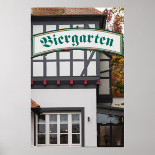 Biergarten Sign, Germany Poster