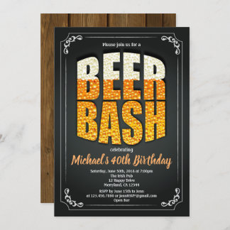 BierGeburtstagsparty-Mann Retro-Bar Einladung