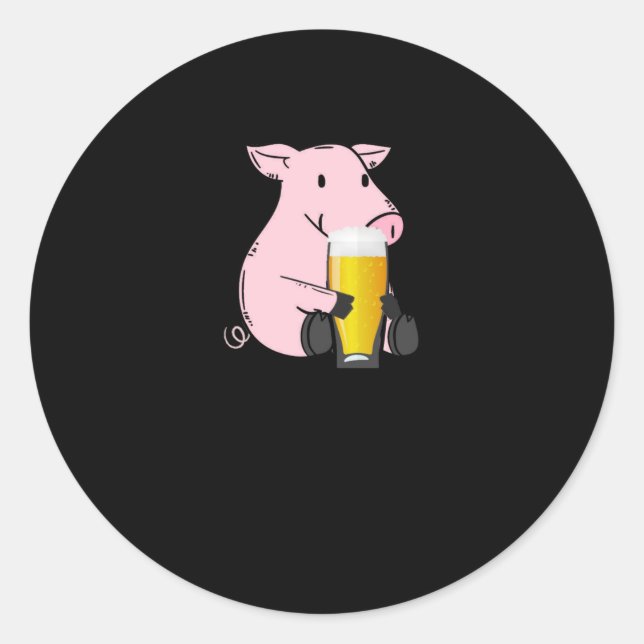 Biergeschenk mit Schwein Runder Aufkleber (Vorderseite)