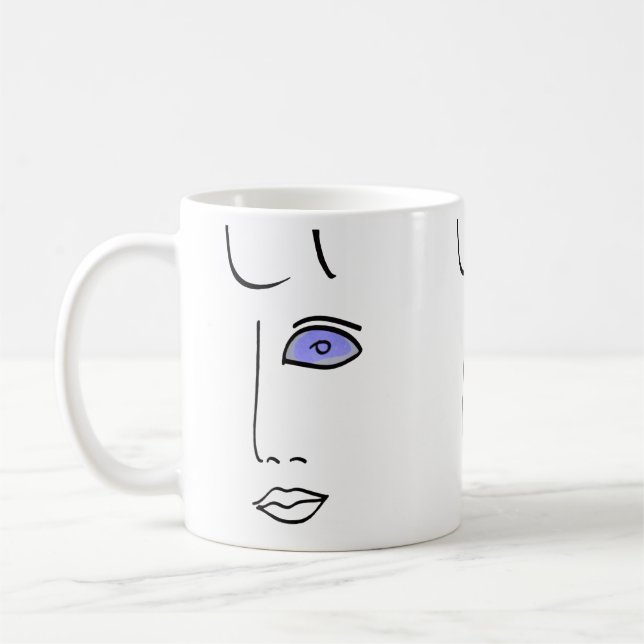 Bierglas-Augen. Kaffeetasse (Links)