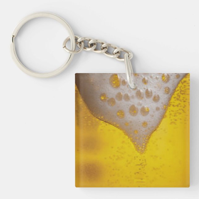 Bierglas mit Bläschen und Schaumstoff Schlüsselanhänger (Vorderseite)