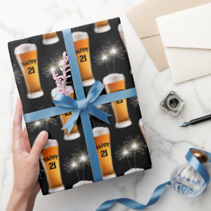 Biergläser im 21. Geburtstag Geschenkpapier
