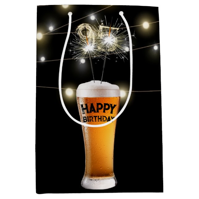 Biergläser im 95. Geburtstag Mittlere Geschenktüte (Vorderseite)