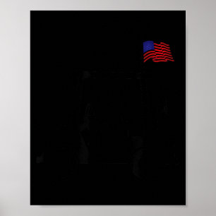 Biergolfer Golfwagen mit amerikanischer Flagge USA Poster