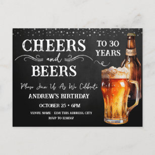 Bierjubiläum 30. Geburtstag Postkarte
