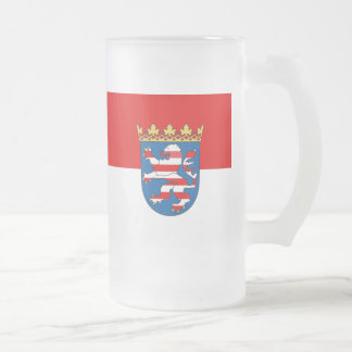 Bierkrug aus Frostglas mit Flagge Hessens Mattglas Bierglas