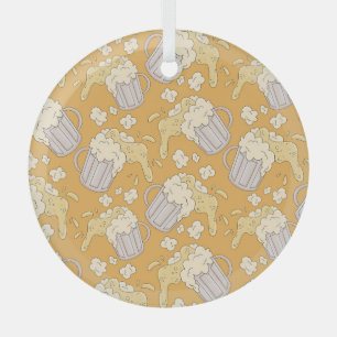 Bierkrug Cartoon: Vintage nahtlos. Ornament Aus Glas