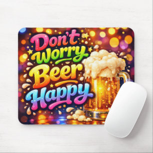 Bierkrug mit lustigem Neon-Spruch Mousepad