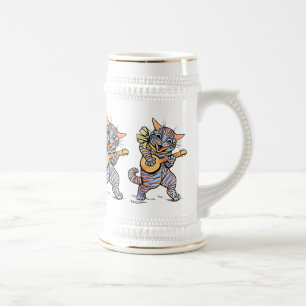 Bierkrug: Musikalische Katzen von Louis Wain Bierglas