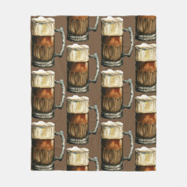 Bierkrug-Muster Fleecedecke