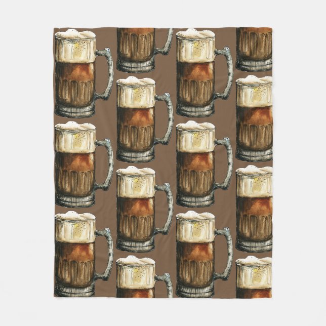 Bierkrug-Muster Fleecedecke (Vorderseite)
