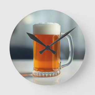 Bierkrug Runde Wanduhr