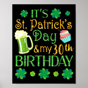 Bierkuchen &amp; Shamrocks Es ist St. Patrick's Ta Poster