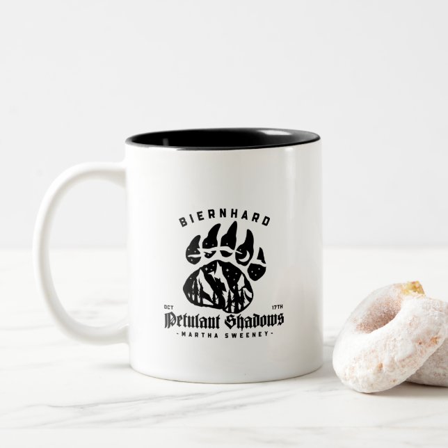 Biernhard Bears Petulant Shadows Zweifarbige Tasse (Mit Donut)