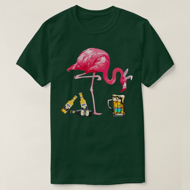 Bierostertag Flamingo trinken Kostüm T-Shirt (Design vorne)