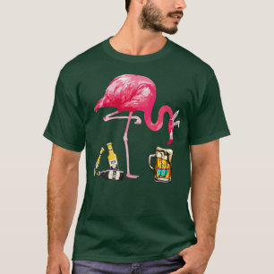 Bierostertag Flamingo trinken Kostüm T-Shirt