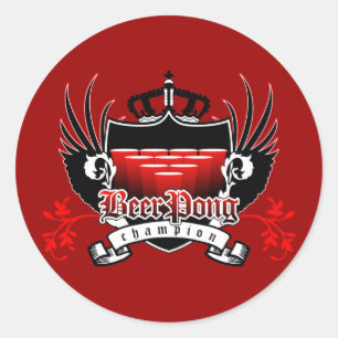 Bierpong-Champion für königliches Wappen Runder Aufkleber