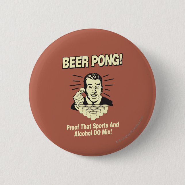 Bierpong: Proof Alcohol & Sports Mix Button (Vorderseite)