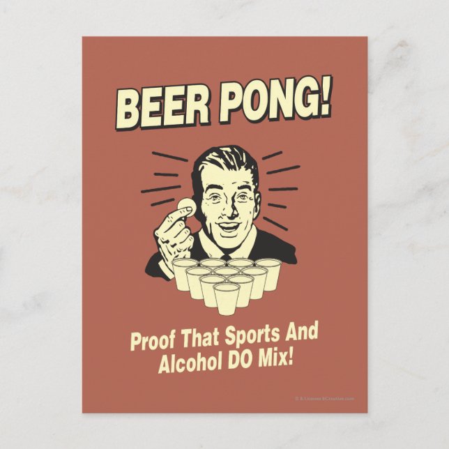 Bierpong: Proof Alcohol & Sports Mix Postkarte (Vorderseite)